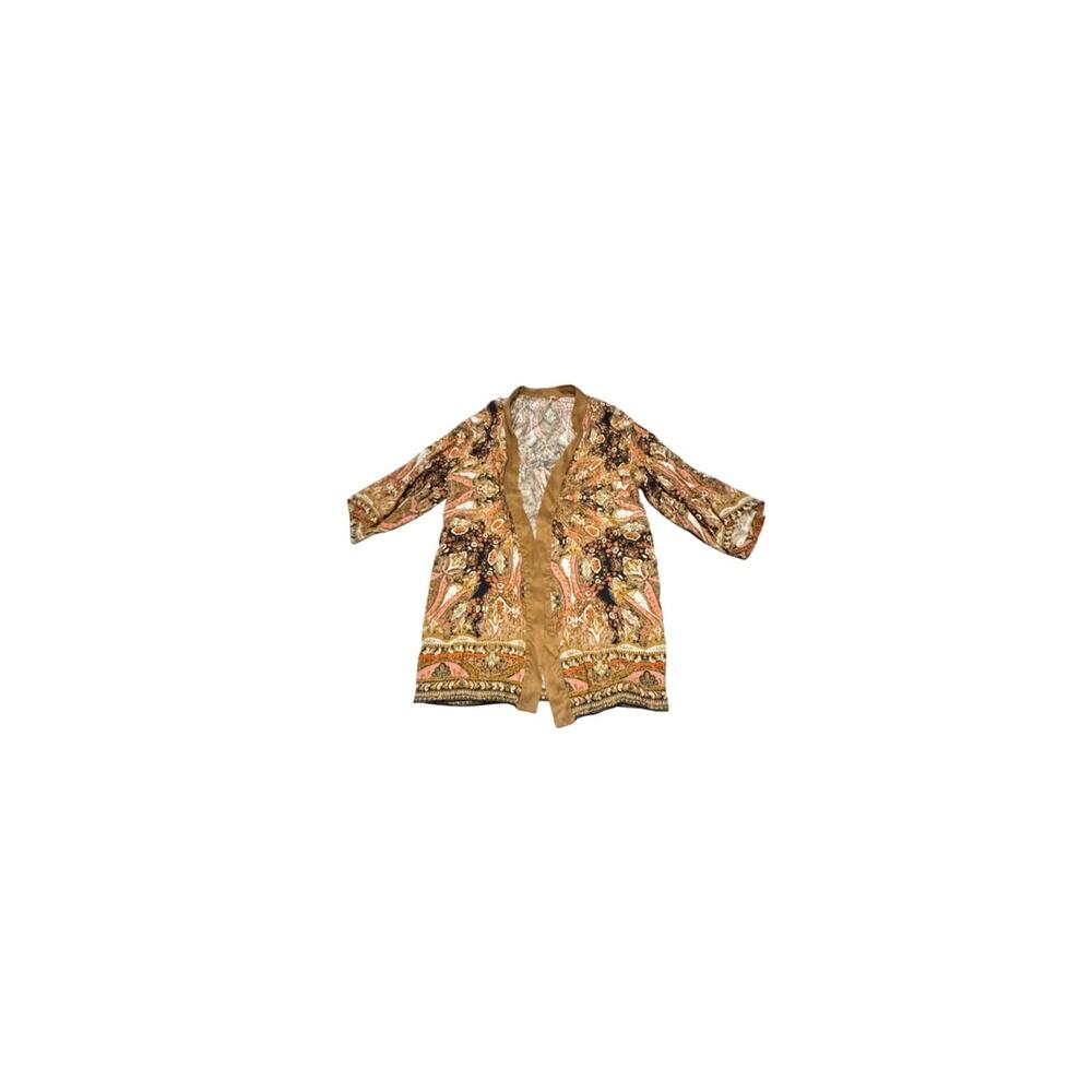 Free People Kimono Duster Women’s XS Paisley Open Front Boho Cardigan